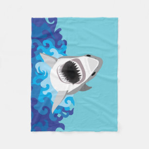 Manta Polar Gran dibujo animado divertido del tiburón blanco