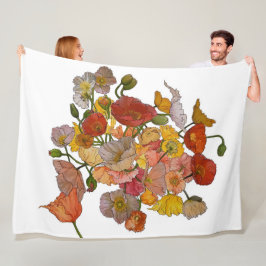 Manta Polar gran frazada de fleece con Poppies multimedia