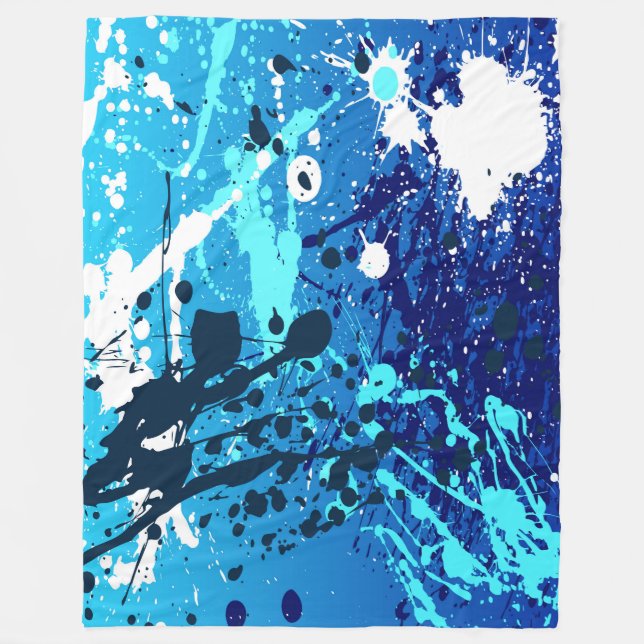 Manta Polar Gran Funda, moderna, abstracta, azul (Anverso)