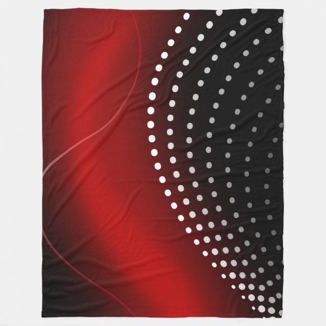 Manta Polar Gran Funda, moderna, abstracta, roja, negra (Anverso)