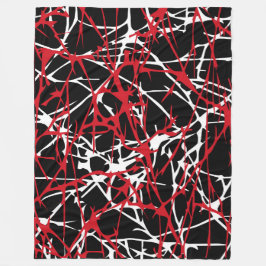 Manta Polar Gran Funda, moderna, abstracta, roja, negra