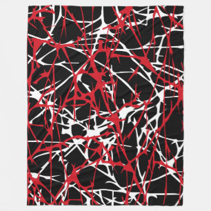 Manta Polar Gran Funda, moderna, abstracta, roja, negra
