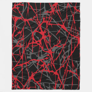 Manta Polar Gran Funda, moderna, abstracta, roja, negra