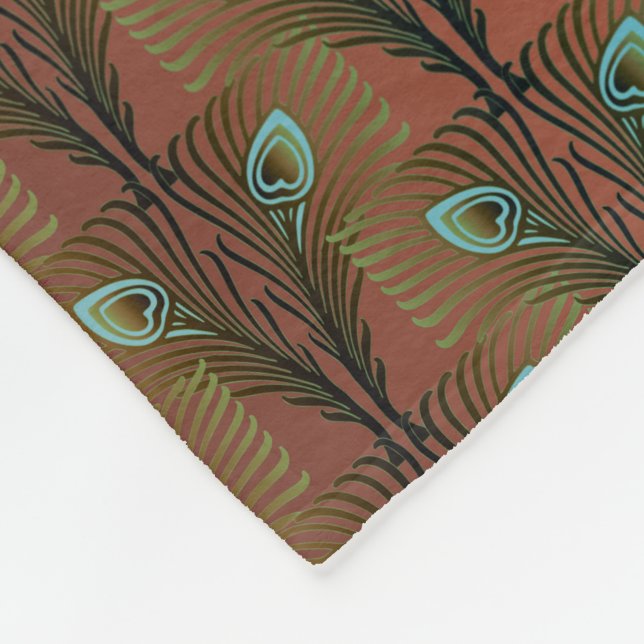 Manta Polar Gran Gatsby Feathers diseño de estilo deco (Esquina)