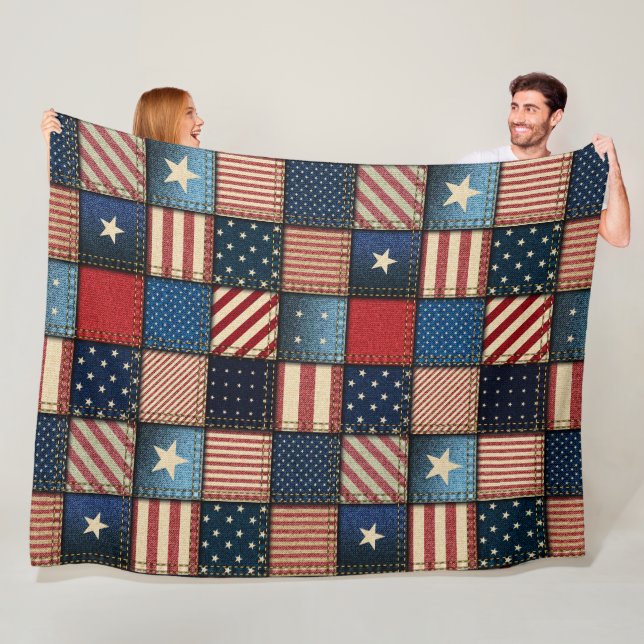 Manta Polar Gran imagen de la Patchwork de la Americana (In situ)