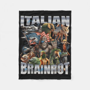 Manta Polar Gran Meme Italiano Cerebro Podrido Pie de Bandera