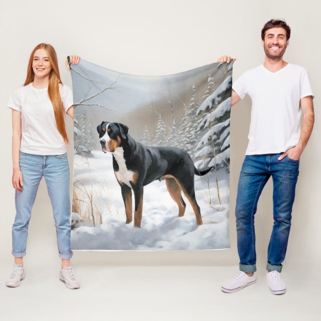 Manta Polar Gran Montaña Suiza deja que nieve Navidades (In situ)