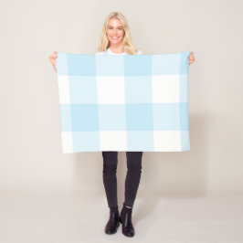 Manta Polar Gran pasto azul y blanco de Gingham Plaid