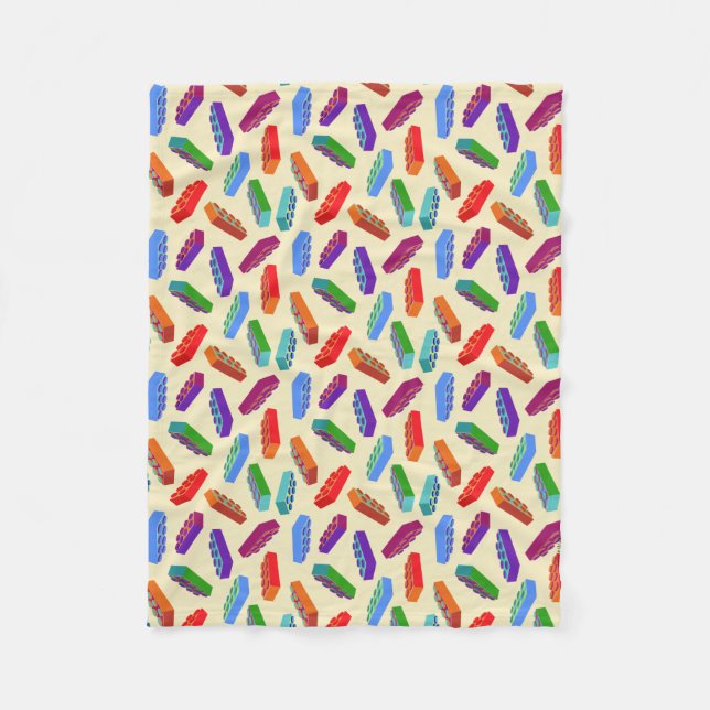 Manta Polar Gran patrón de bloques de construcción para niños  (Anverso)