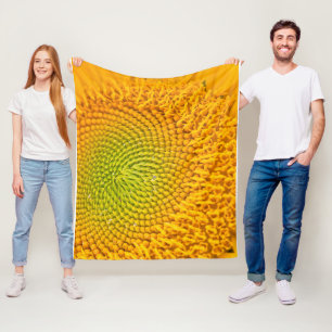Manta Polar Gran tamaño centro de girasol amarillo imagen impr