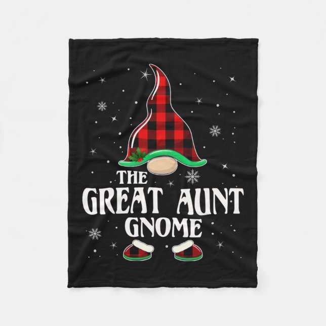 Manta Polar Gran tía Gnome Buffalo Plaid Family Group Christ (Anverso)