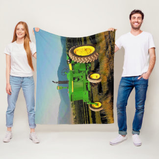 Manta Polar Gran Tractor Verde de 1962 Coqueto Fleece Blanket