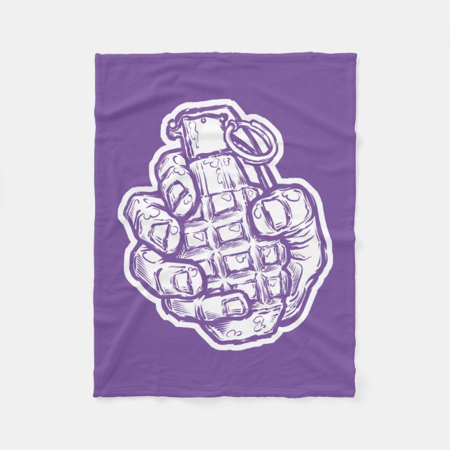 Manta Polar Granada De Mano Al Estilo De Los Comics (Anverso)