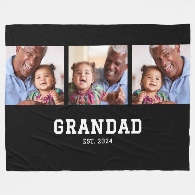 Manta Polar Grandad Established Elegant Bold Black 3 Photo (Frente (Horizontal))