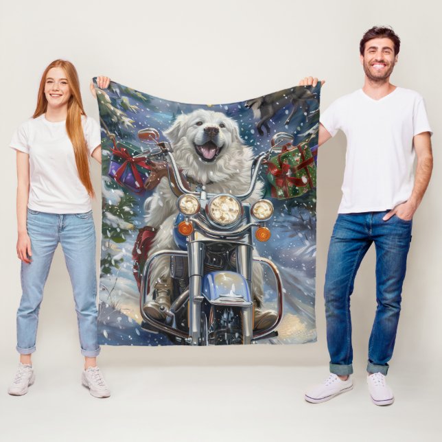 Manta Polar Grandes Navidades de motociclismo de perros de los (In situ)