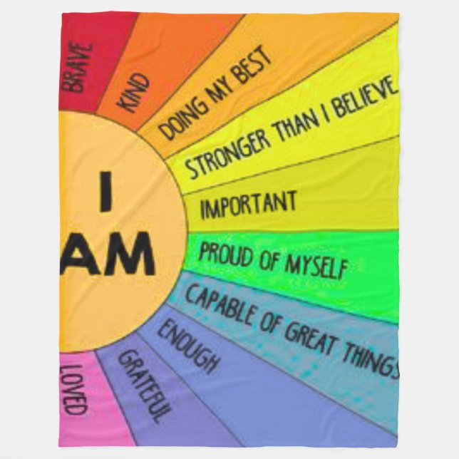 Manta Polar Grandes niños de 60x80 con afirmaciones positivas  (Anverso)