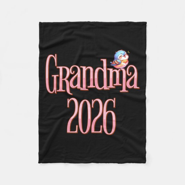 Manta Polar Grandma 2026 Cute Bird New Grandma Pregnancy Revea (Anverso)