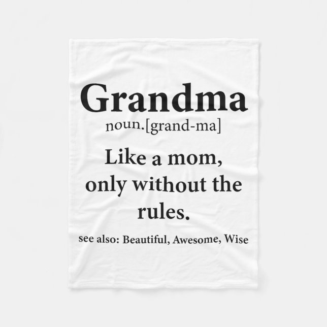 Manta Polar Grandma Definition Like Mom Without Rules Funny Gr (Anverso)