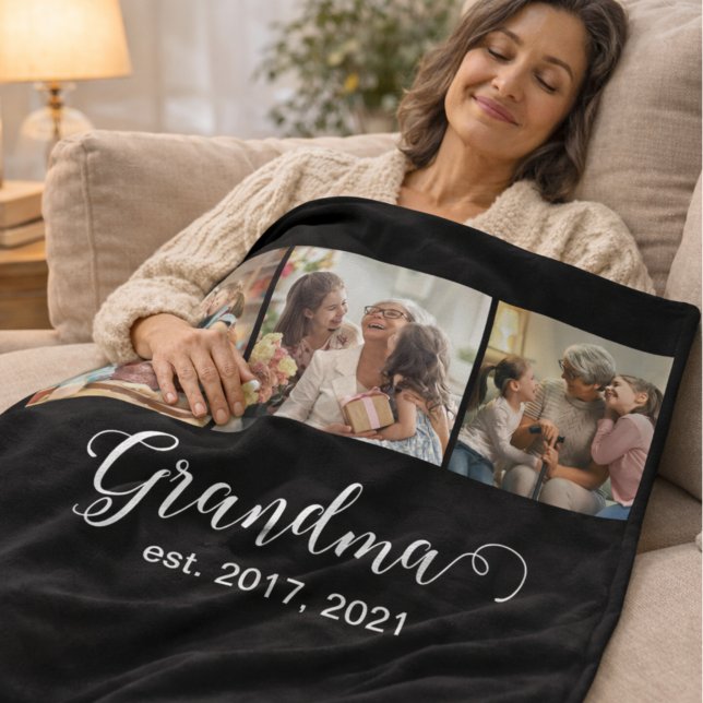 Manta Polar Grandma Established Script Gift 3 Photo (Subido por el creador)