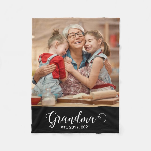 Manta Polar Grandma Established Script Gift Photo (Anverso)