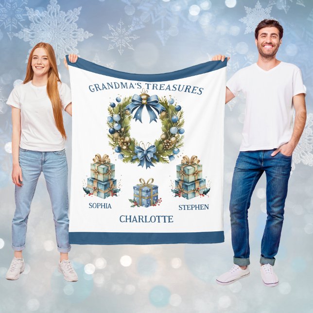 Manta Polar Grandma's Grandkids Names Blanket (Grandma's Grandkids Names Blanket)