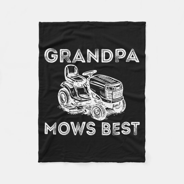 Manta Polar Grandpa Mows Funny Lawn Mower Father's Day Papa  (Anverso)