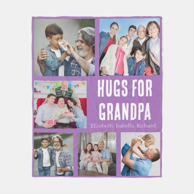 Manta Polar Grandpa Photo Custom Throw Keepsake Gift (Anverso)