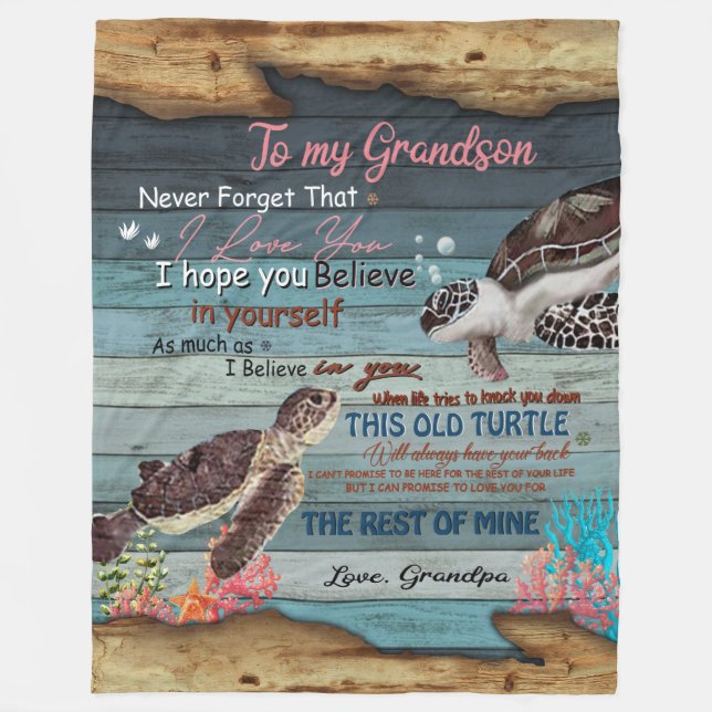 Manta Polar Grandson Gift | Carta A Mi Abuelo (Anverso)