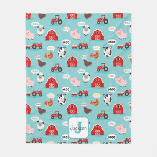 Manta Polar Granja de animales lindos para niños Oink Baa Moo