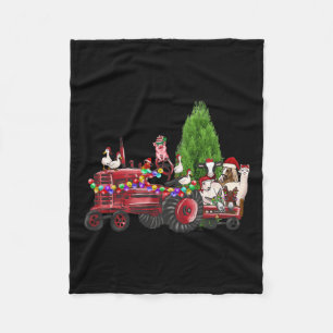 Manta Polar Granja de animales Navidades Xmas Granja Camión Pa