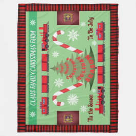 Manta Polar Granja de árbol navideño familiar personalizada 2.