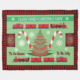 Manta Polar Granja de árbol navideño familiar personalizada 2.