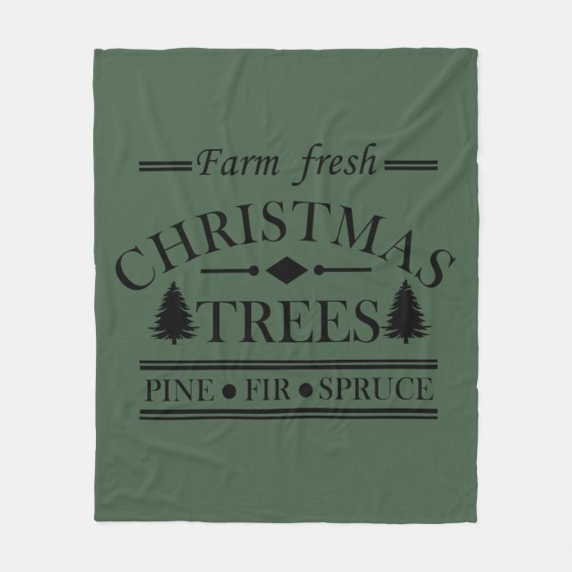 Manta Polar Granja fresca Árboles de navidad (Anverso)