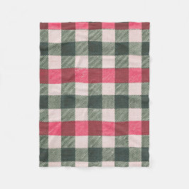 Manta Polar Granja Red y Green Gingham