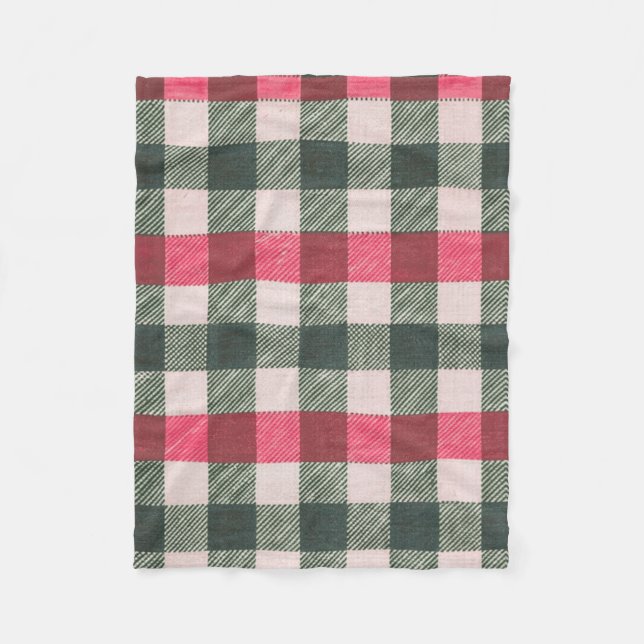 Manta Polar Granja Red y Green Gingham (Anverso)
