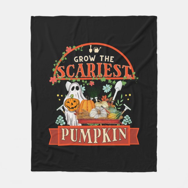 Manta Polar Granjero de calabazas Halloween (Anverso)