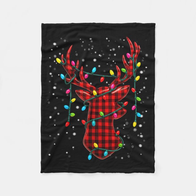 Manta Polar Graphic Plaid Rudolph Christmas Tree Light Xmas Me (Anverso)
