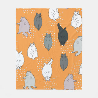 Manta Polar Grasa, los gatos esponjosos yacen sobre sus espald