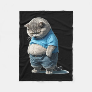 Manta Polar Grasa retro Kitten Tee Gracioso Gato Rolling Fatti