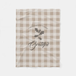 Manta Polar Gratitud De Otoño Foliage Taupe Placa