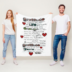 Manta Polar Gratitud / Sabiduría en la vida / Diseño de tipogr