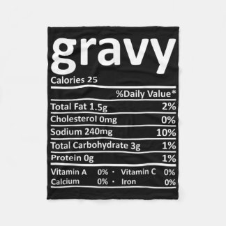 Manta Polar Gravy Nutrition Facts Fun Acción de Gracias Navida