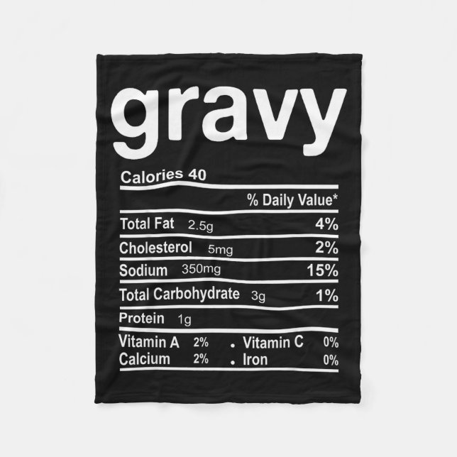 Manta Polar Gravy Nutrition Facts Funny Thanksgiving Christmas (Anverso)
