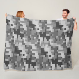 Manta Polar Gray Digital Camouflage Fleece Blanket