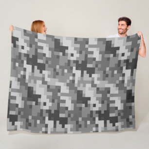 Manta Polar Gray Digital Camouflage Fleece Blanket