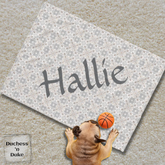 Manta Polar Gray Spanish Tile Personalized Dog Blanket 