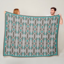 Gray Taupe Aqua Turquoise Arte Tribal Azul Verde a