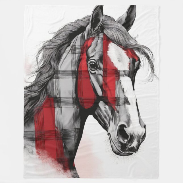 Manta Polar Gray the Plaid Horse (Anverso)