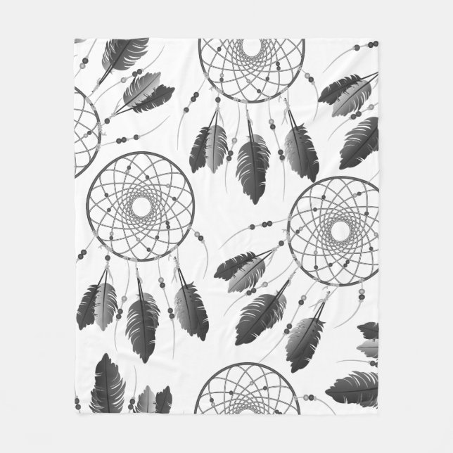 Manta Polar Gray Trendy Bohemian Dream Catchers (Anverso)