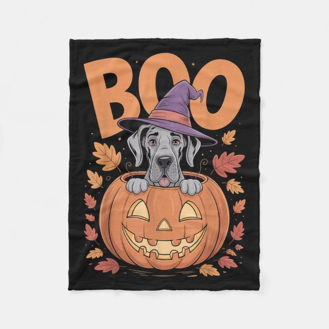 Manta Polar Great Dane Costume On Pumpkin Halloween Great Dane (Anverso)